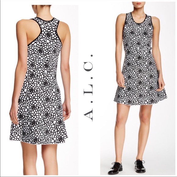 A.L.C. Buster Floral A-Line Stretch Knit Dress - Picture 5 of 7